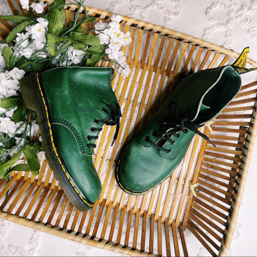Dr. Martens Green Lace Up Combat Boots UK 3